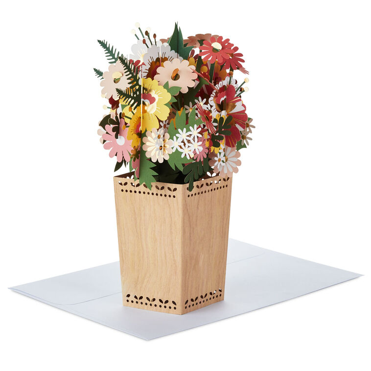 hallmark Jumbo Flower Bouquet in Vase 3D Pop-Up Blank Card