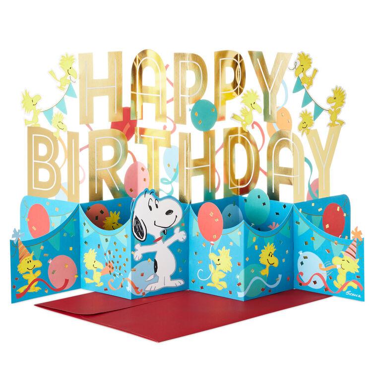 hallmark Jumbo Peanuts® Snoopy and Woodstock Fun and Good Times 3D Pop-Up Birthday Card