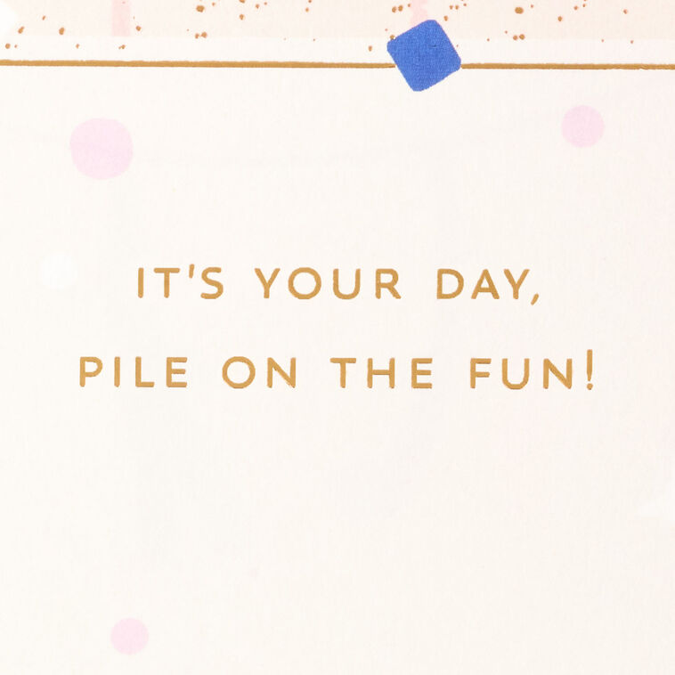 Hallmark Jumbo Pile On The Fun Cake And Balloons 3D Pop-Up Birthday Card