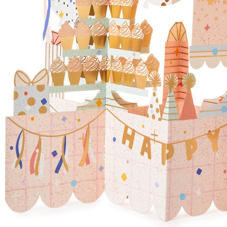 Hallmark Jumbo Pile On The Fun Cake And Balloons 3D Pop-Up Birthday Card
