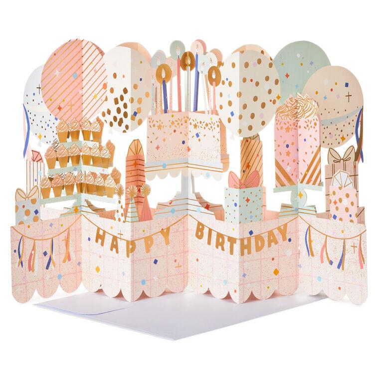hallmark Jumbo Pile on the Fun Cake and Balloons 3D Pop-Up Birthday Card