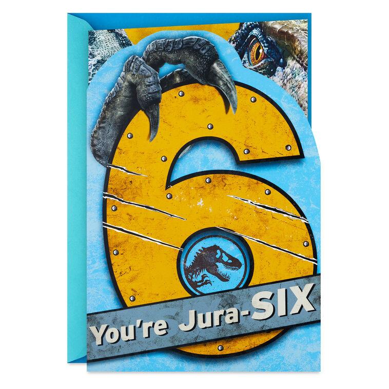 hallmark Jurassic World You're Jura-Six Musical 6th Birthday Card