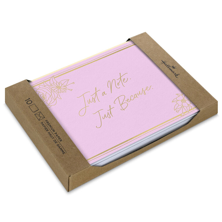 hallmark Just a Note on Pink Blank Notes Pack of 10