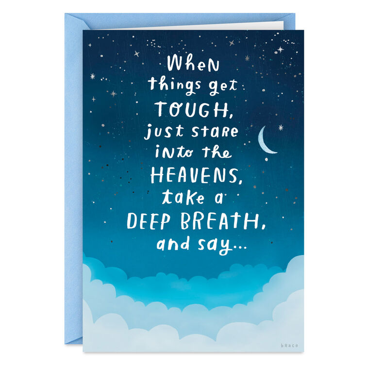 hallmark Just Ask the Heavens for a # *ing Break Funny Encouragement Card