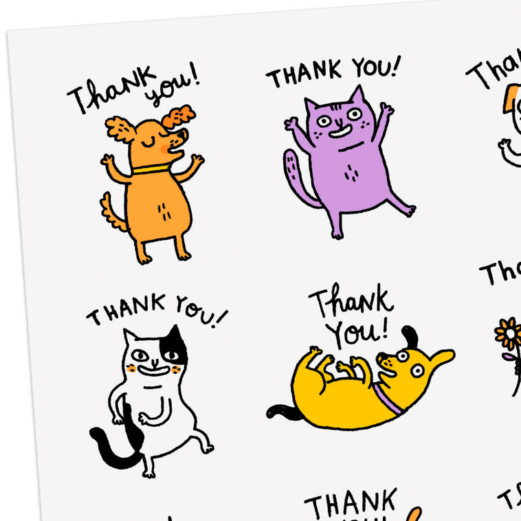 Hallmark Just Can't Say It Enough Dogs And Cats Funny Thank You Card