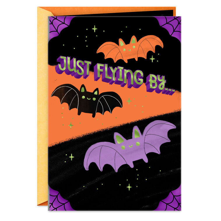 hallmark Just Flying By Bats Halloween Card for Kids