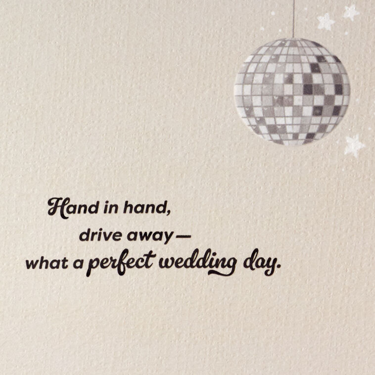 Hallmark Just Married Roller Skating Bride And Groom Wedding Card