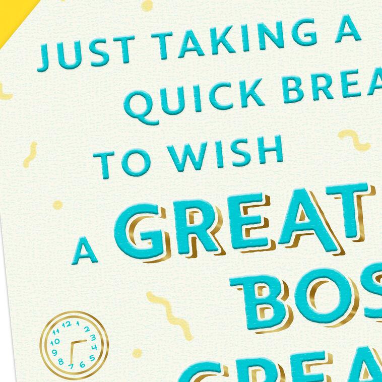 Hallmark Just Taking A Quick Break Funny Birthday Card For Boss