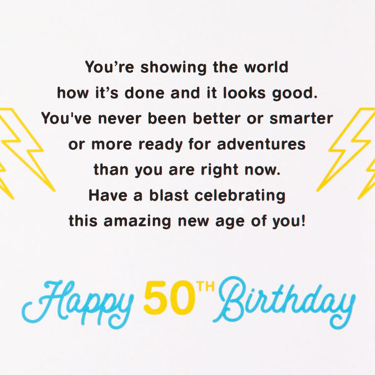 Hallmark Keep On Rockin' It Musical Light-Up 50th Birthday Card