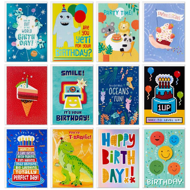 hallmark Kids Birthday Fun Assorted Boxed Birthday Note Cards Pack of 12