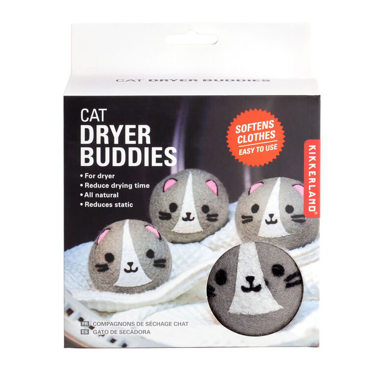 Hallmark Kikkerland Cat Dryer Buddies Laundry Balls Set Of 4