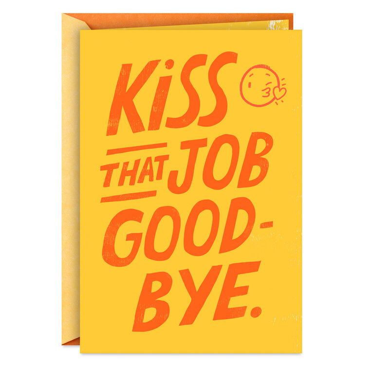 hallmark Kiss Goodbye or Flip Off Funny Retirement Card
