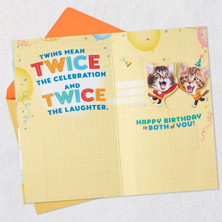 Hallmark Kittens Kids Double Birthday For Twins Card