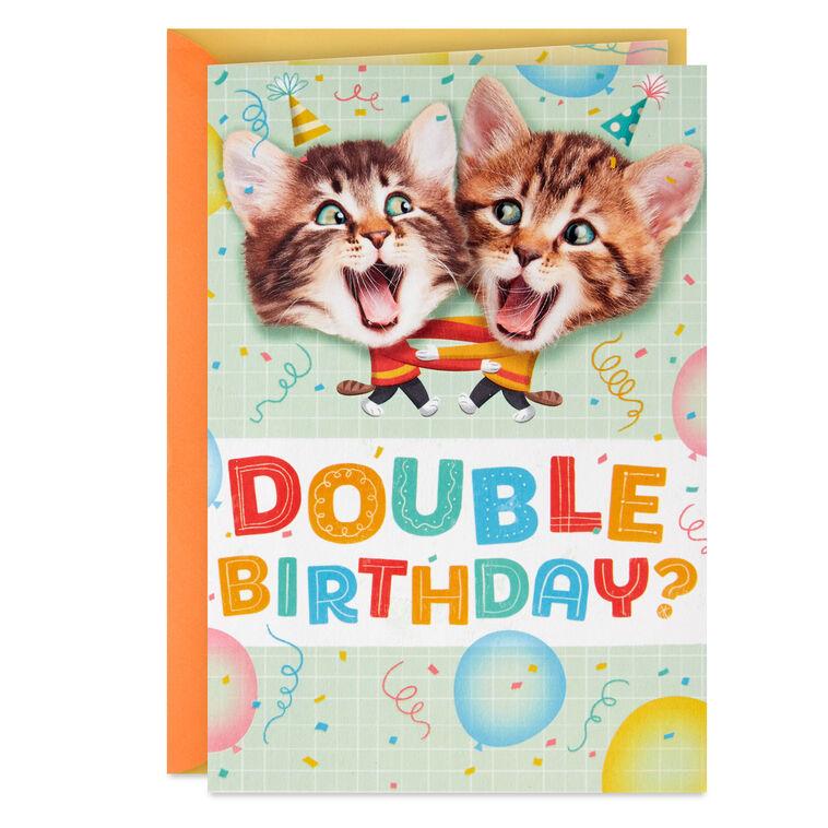 hallmark Kittens Kids Double Birthday for Twins Card