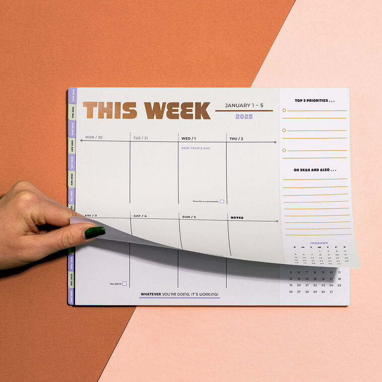 Hallmark Knock Knock 2025 Weekly Desktop Calendar With Tabs