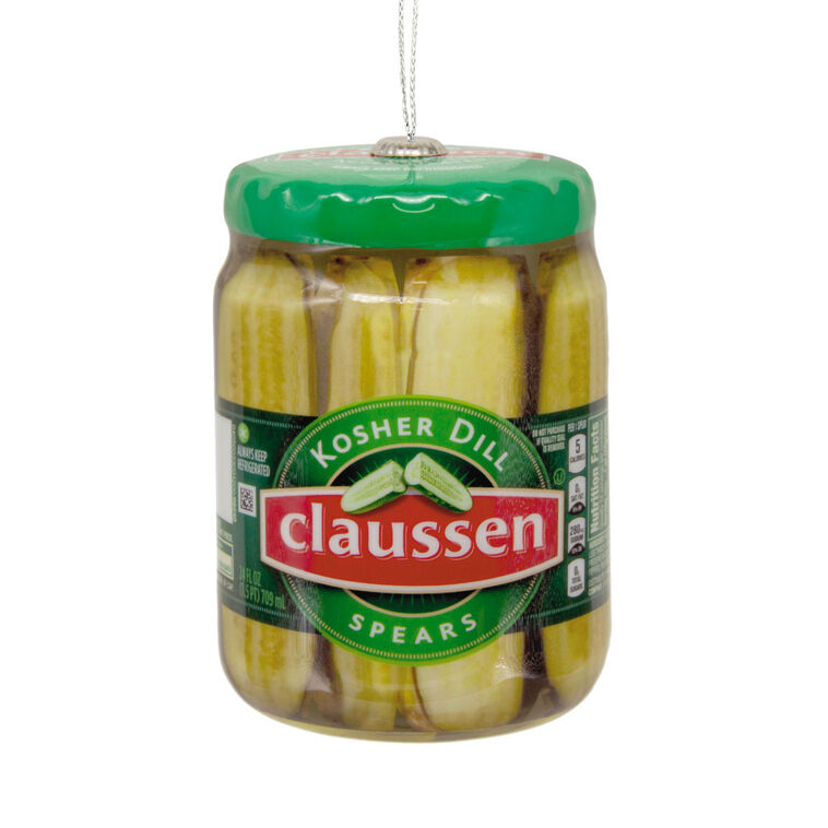hallmark Kraft Claussen Pickles Jar Shatterproof Hallmark Ornament