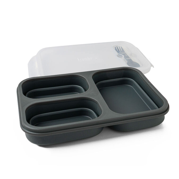 Hallmark Krumbs Kitchen Gray Collapsible Silicone Meal Prep Container