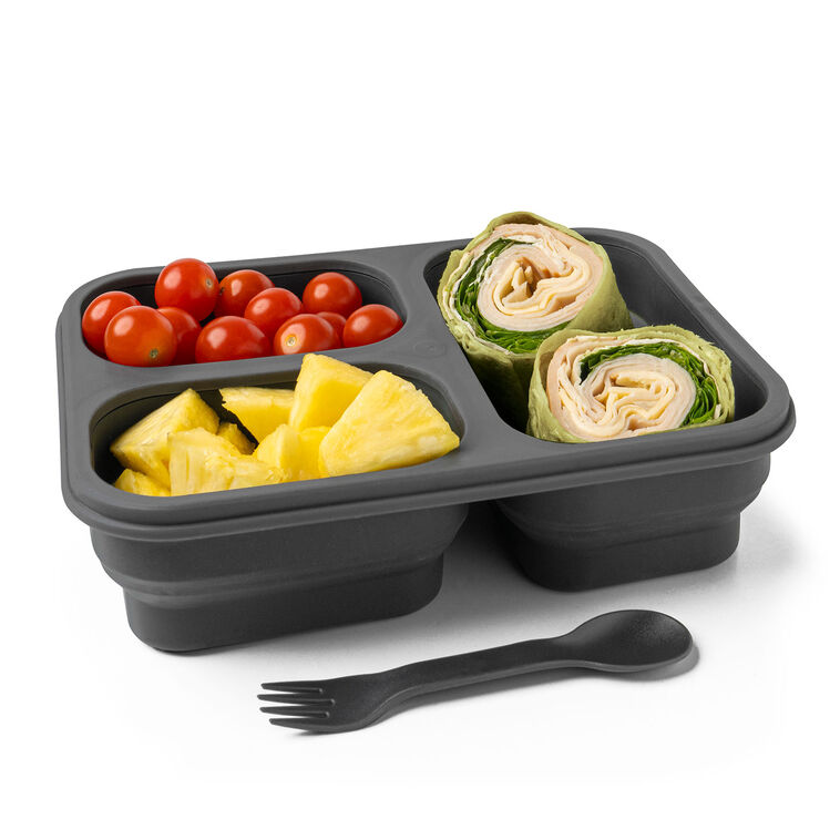 Hallmark Krumbs Kitchen Gray Collapsible Silicone Meal Prep Container