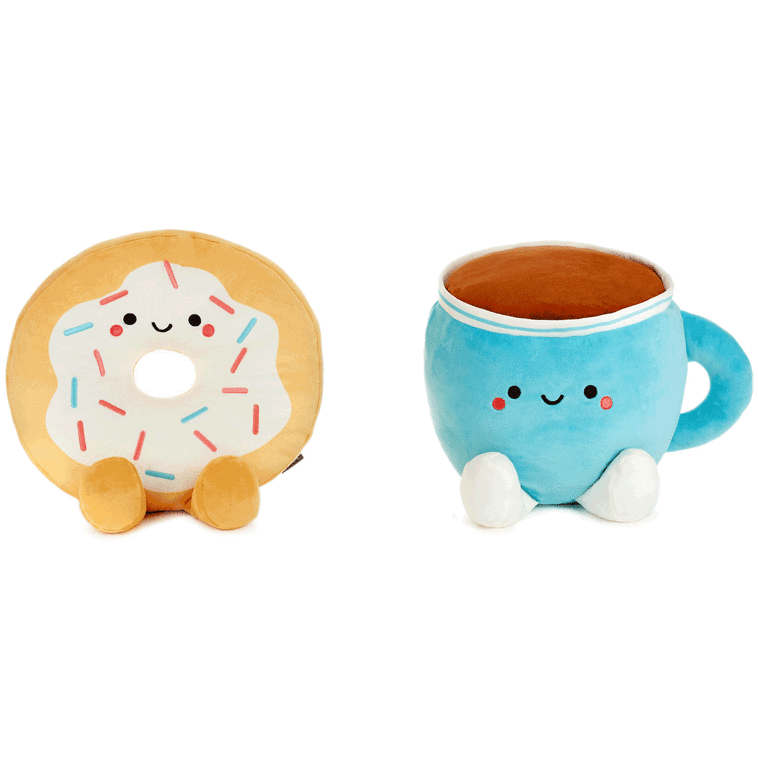 Hallmark Large Better Together Donut And Coffee Magnetic Plush Pair 12"