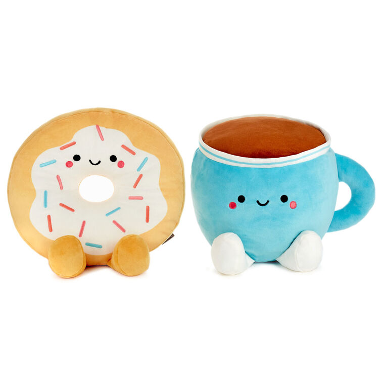 Hallmark Large Better Together Donut And Coffee Magnetic Plush Pair 12"