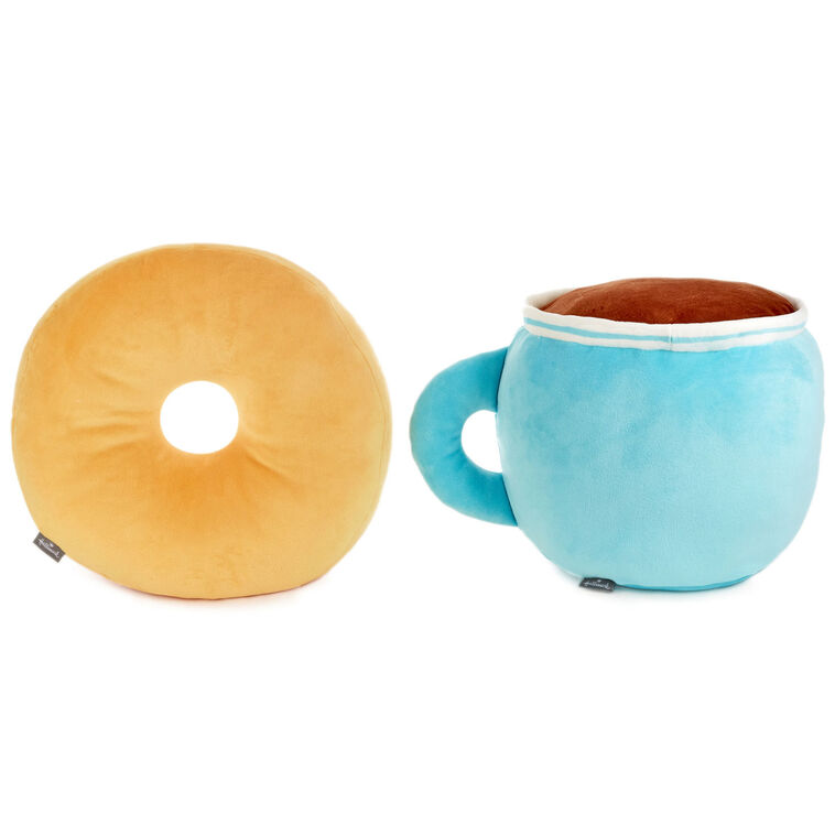 Hallmark Large Better Together Donut And Coffee Magnetic Plush Pair 12"