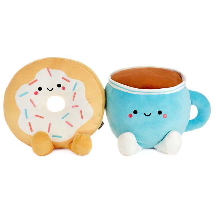hallmark Large Better Together Donut and Coffee Magnetic Plush Pair 12"