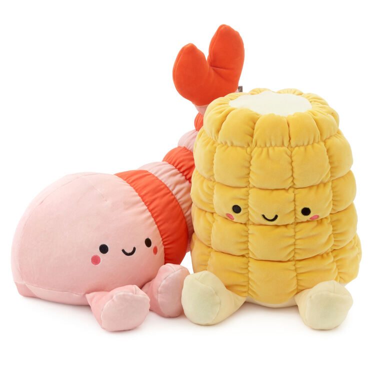 hallmark Large Better Together Jumbo Shrimp and Corn Magnetic Plush Pair 17"