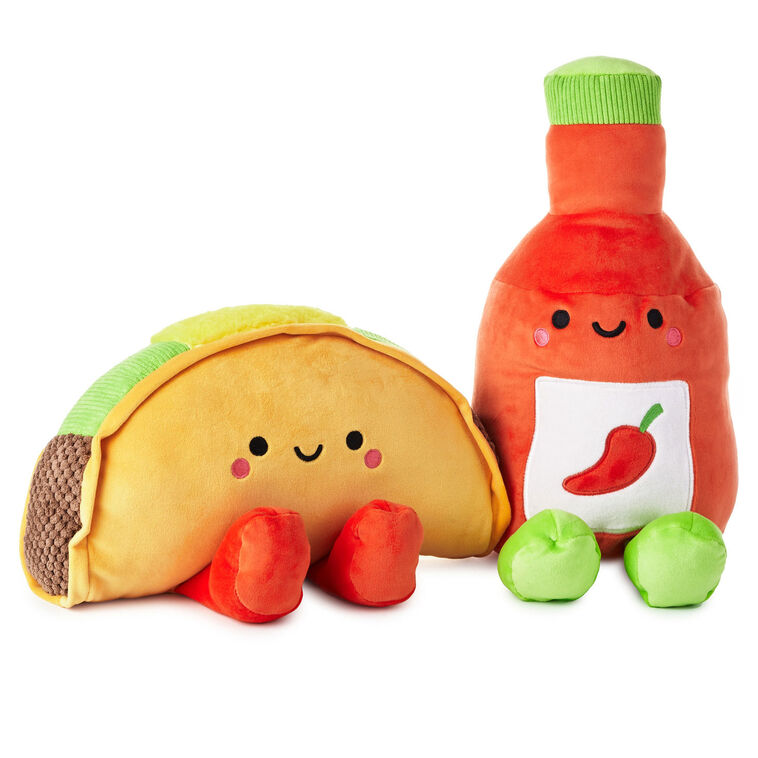 hallmark Large Better Together Taco and Hot Sauce Magnetic Plush 16"