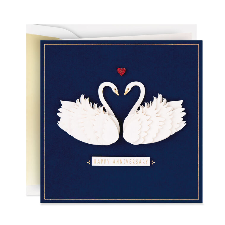 hallmark Lasting Love Swans Anniversary Card for Couple