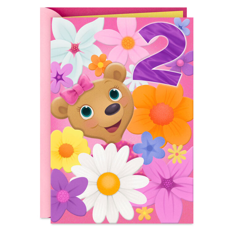 hallmark Laughing Exploring Dreaming 2nd Birthday Card for Girls