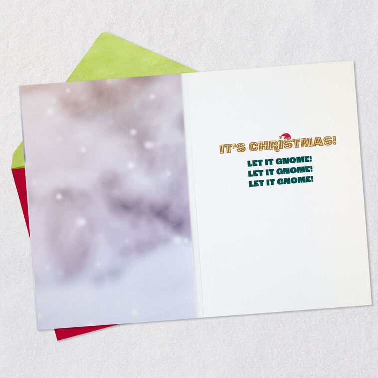 Hallmark Let It Gnome Funny Musical Christmas Card With Light