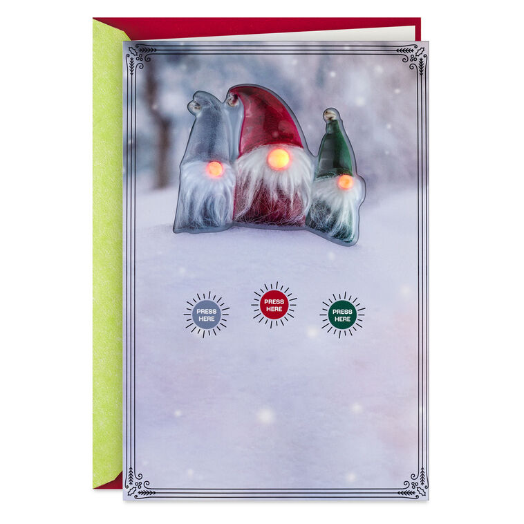 hallmark Let It Gnome Funny Musical Christmas Card With Light