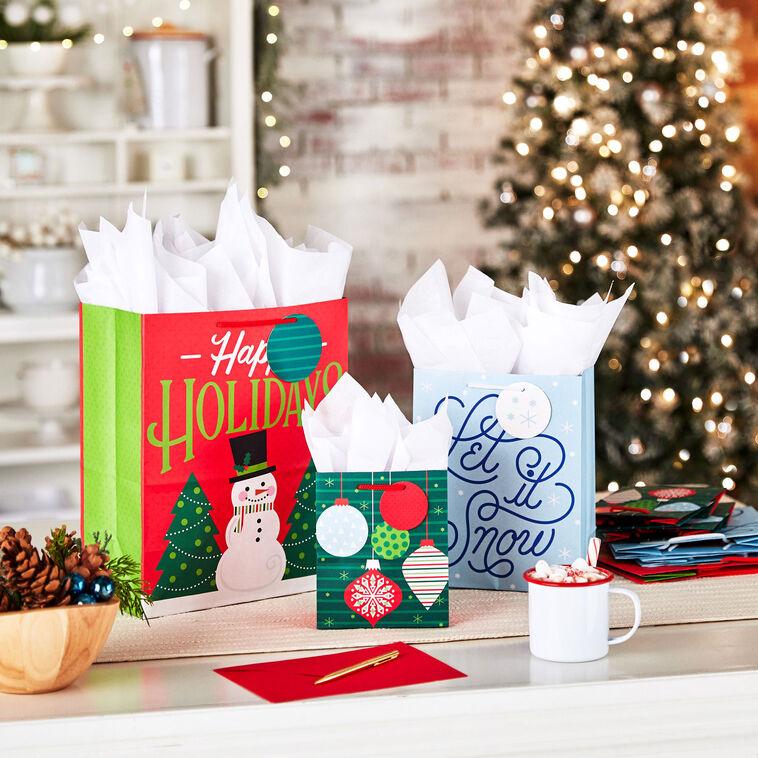 Hallmark Let It Snow 8-Pack Holiday Gift Bags Assorted Sizes And Designs