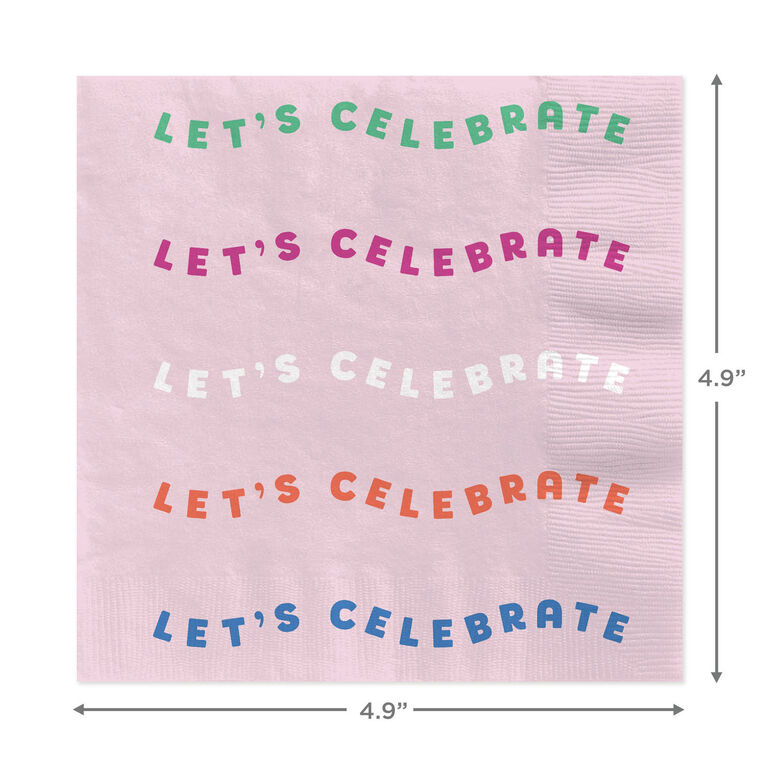 Hallmark "Let's Celebrate" Cocktail Napkins Set Of 16