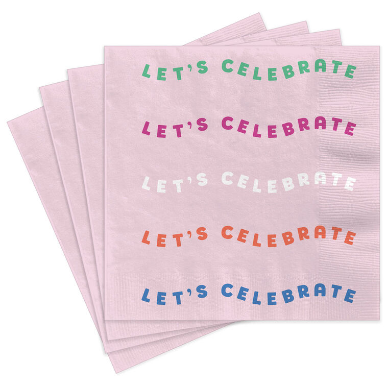 hallmark "Let's Celebrate" Cocktail Napkins Set of 16