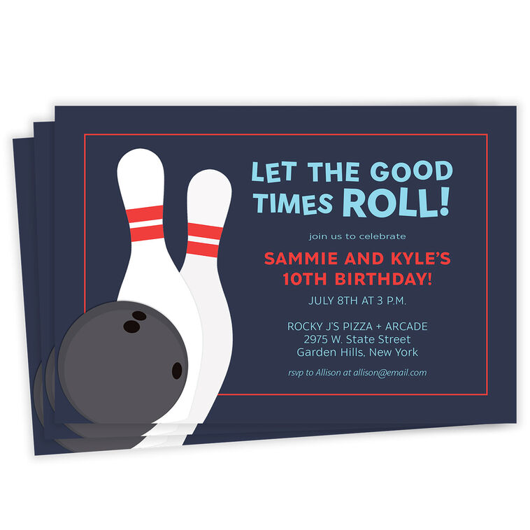 hallmark Let the Good Times Roll Bowling Party Invitation