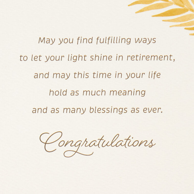 Hallmark Let Your Light Shine Religious Retirement Card