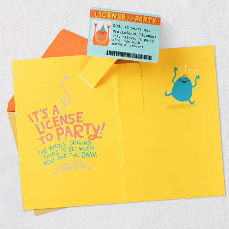 Hallmark License To Party Funny Pop-Up 16th Birthday Card