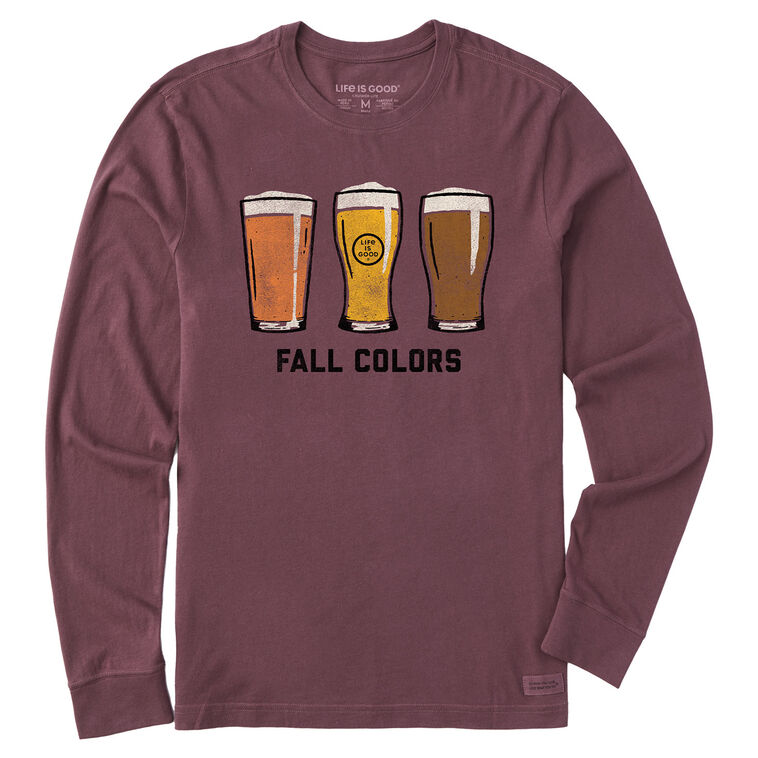 hallmark Life Is Good Men’s Fall Colors Beer Pints Brown Long-Sleeve T-Shirt