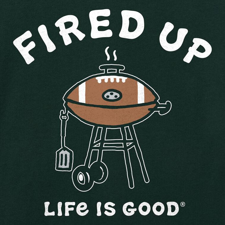 Hallmark Life Is Good Men’s Fired Up Football Grill Black Short Sleeve T-Shirt