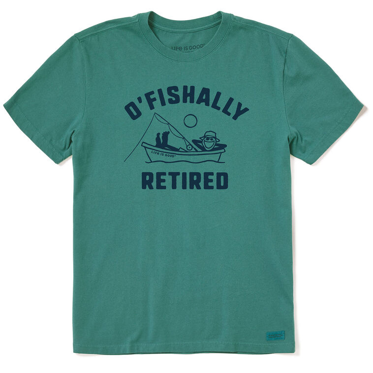 hallmark Life Is Good Men's O'Fishally Retired Green T-Shirt