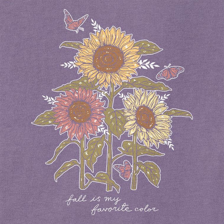Hallmark Life Is Good Women’s Fall Favorite Sunflowers Purple Short Sleeve T-Shirt