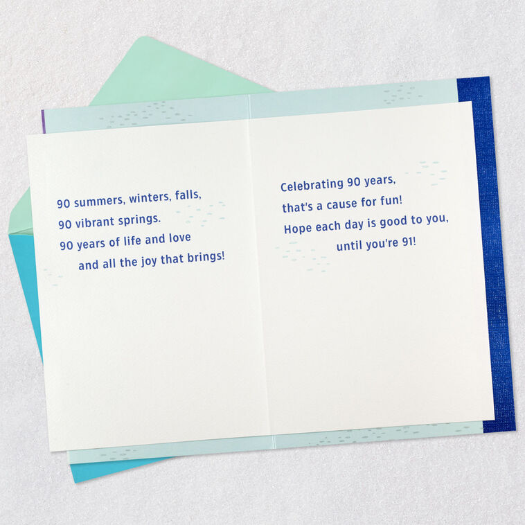 Hallmark Life Love And All The Joy 90th Birthday Card