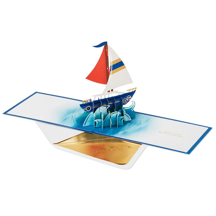 Hallmark Life's An Adventure Sailboat 3D Pop-Up Card