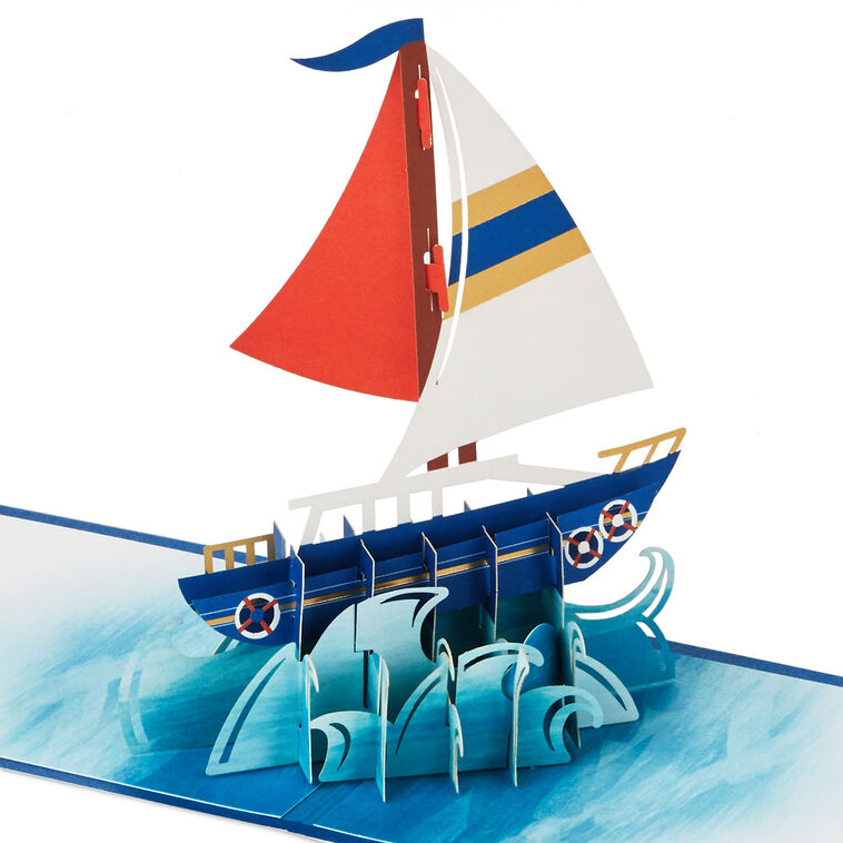 hallmark Life's an Adventure Sailboat 3D Pop-Up Card