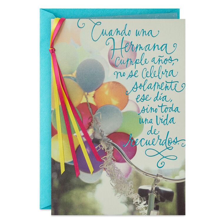 hallmark Lifetime of Memories Spanish-Language Birthday Card for Sister