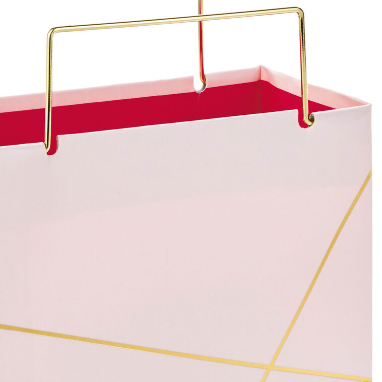 Hallmark Light Pink With Gold Small Square Gift Bag 5.5"