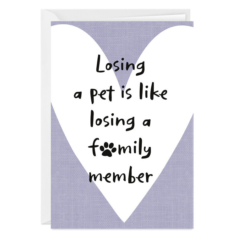 hallmark Like Losing a Family Member Custom Pet Sympathy Card