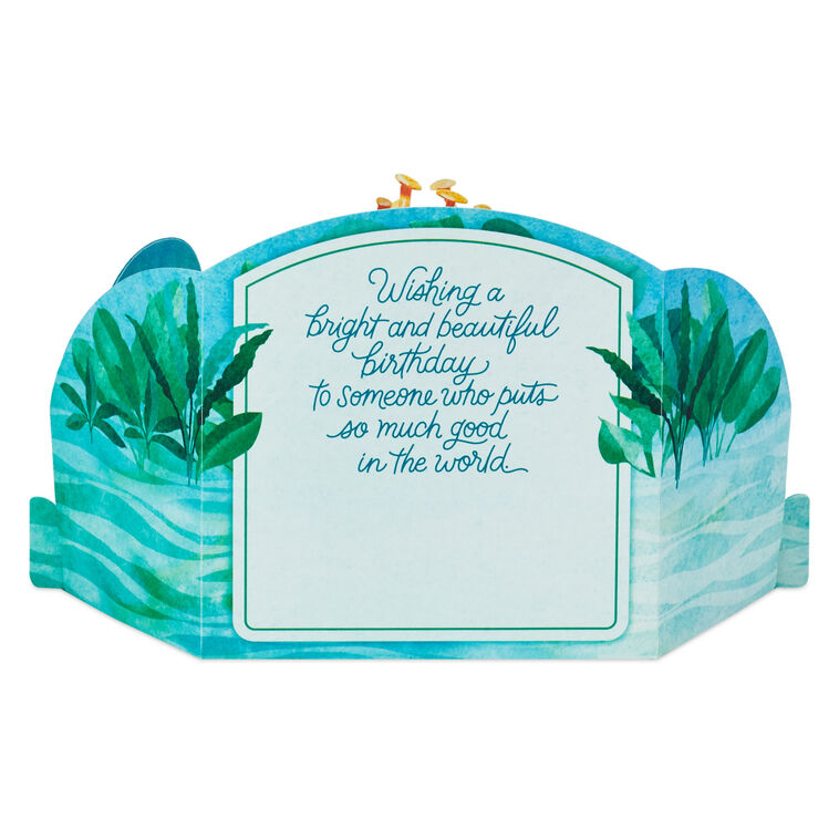 Hallmark Lily Pad And Dragonfly Musical 3D Pop-Up Birthday Card With Light