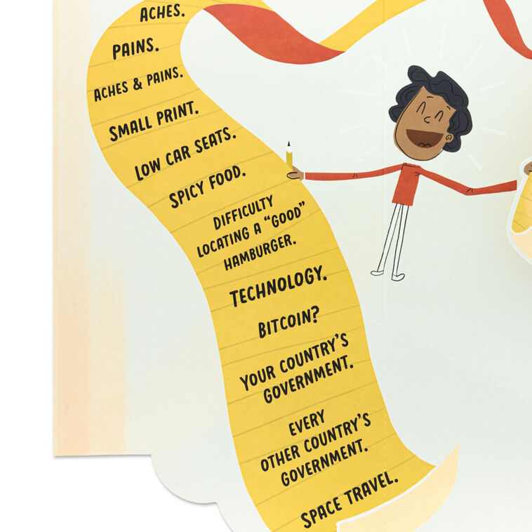 Hallmark List Of Things To Complain About Funny Pop-Up 50th Birthday Card